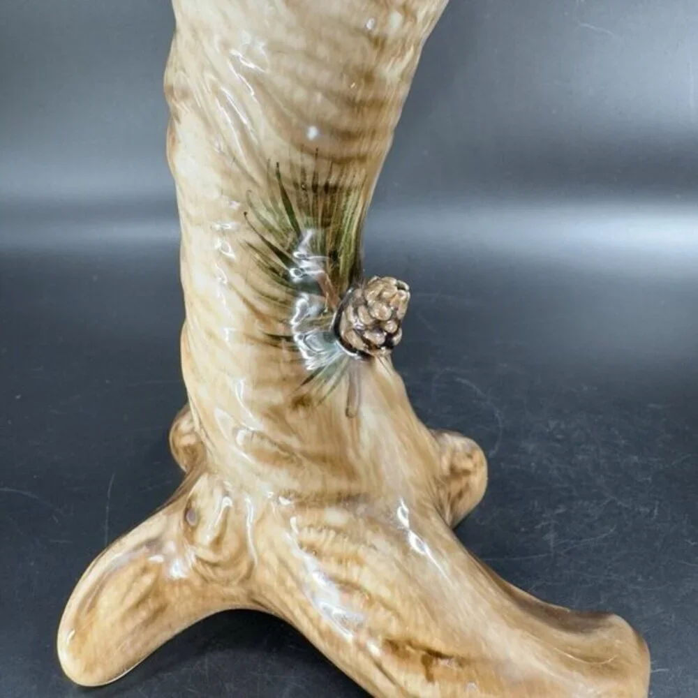 Vintage Keystone Ceramic‎ Tree Trunk Vase Made in USA Ceramic Vessel Marked Vtg